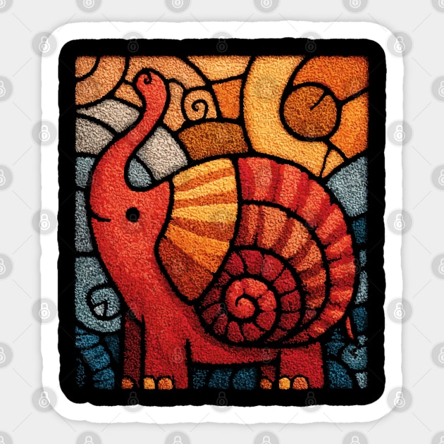 The Elephnail | A Whimsical Folk Art Creature Sticker by TuncGK